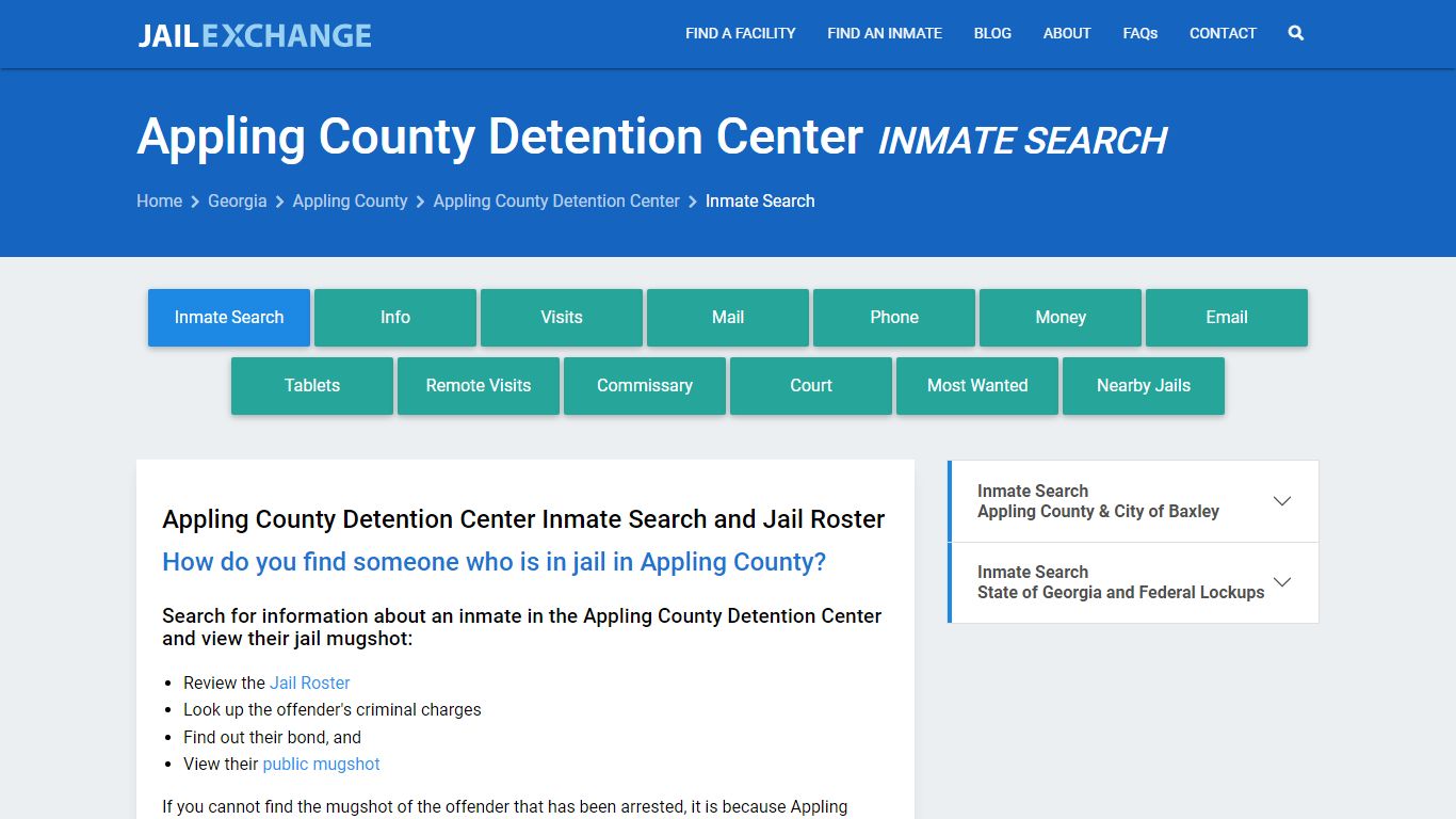 Appling County Detention Center Inmate Search - Jail Exchange